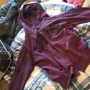 Dark purple Lucky Brand zip up hoodie